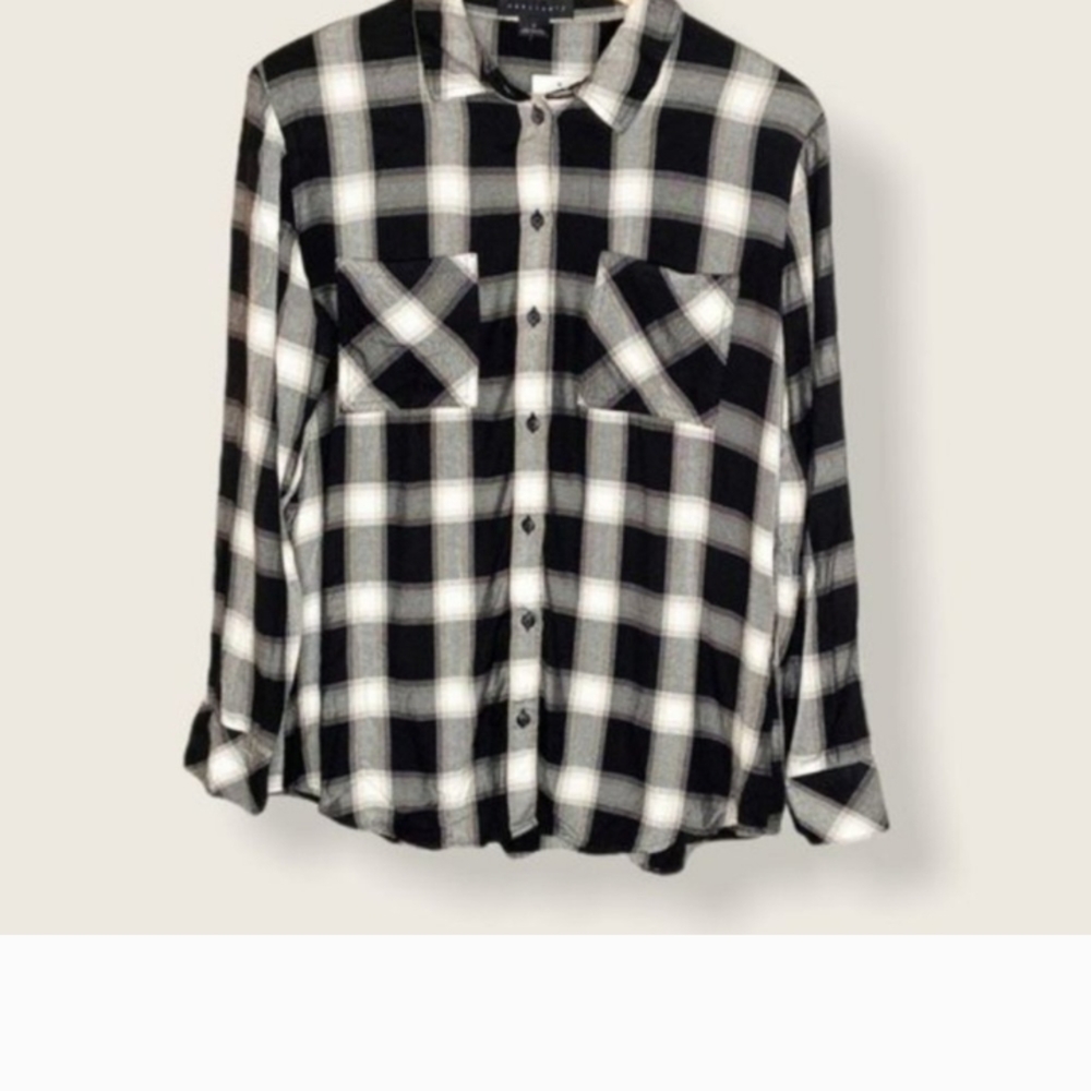 Black and White Plaid Men's Shirt
